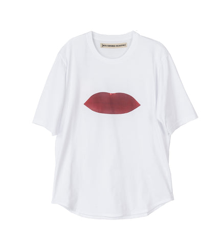LUCY CURVED T SHIRT WHITE