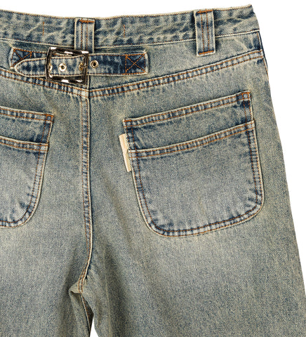 MILTON TEAWASH DENIM CARPENTER TROUSERS BLUE