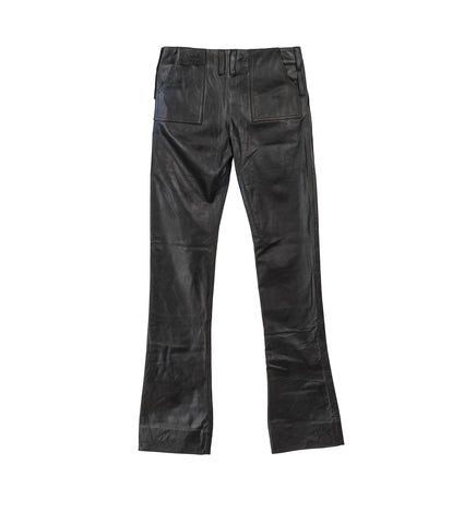 SWAN LEATHER PANTS BLACK/LILAC
