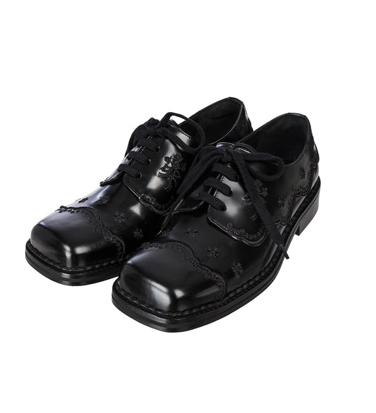FLORAL LACE BROGUE BLACK/BLACK