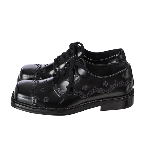 FLORAL LACE BROGUE BLACK/BLACK