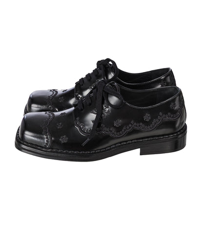 FLORAL LACE BROGUE BLACK/BLACK