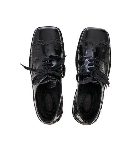 FLORAL LACE BROGUE BLACK/BLACK