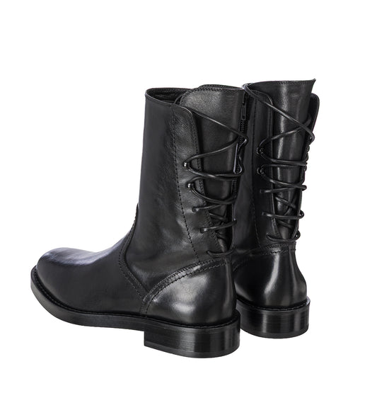 HEIKO LACED BACK ANKLE BOOTS BLACK
