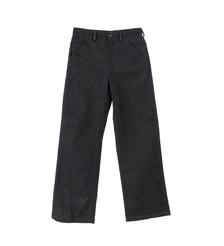 GABARDINE TROUSERS BLACK RUSTIC