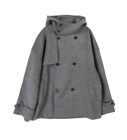 OVERSIZED PEACOAT CHARCOAL MELANGE