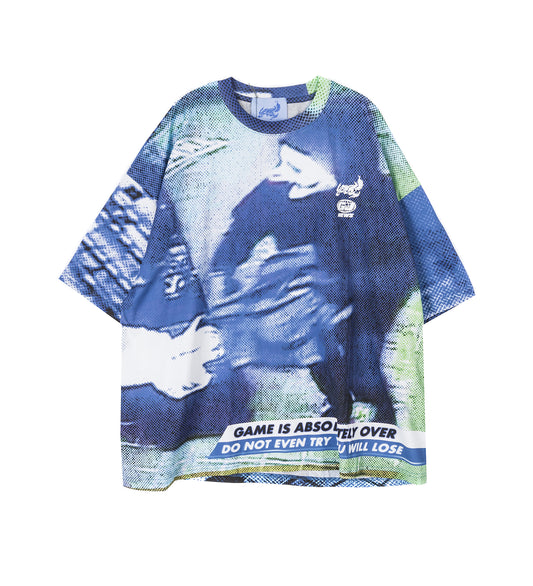 T-SHIRT WHITE/LIME/BLUE