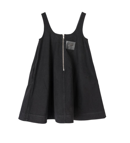 A-LINE MINI DRESS W/EMB BLACK/JET