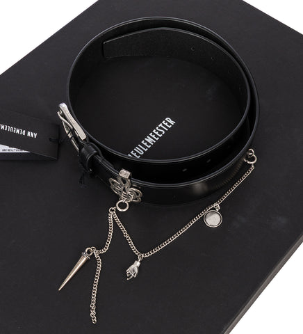 RANJA 4 CM BELTS WITH CHARMS BLACK