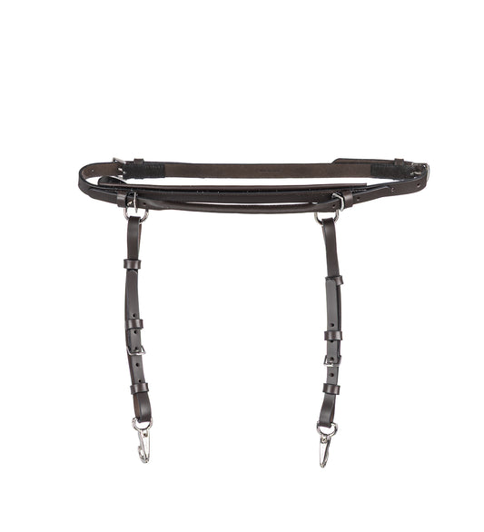 DOUBLE LOOP TASSLE BRIDLE BELT CHOCOLATE