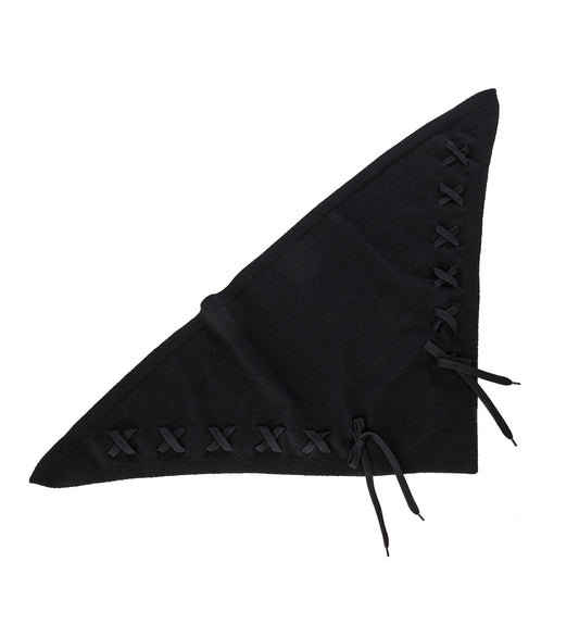MERINO LACE UP NECKERCHIEF BLACK