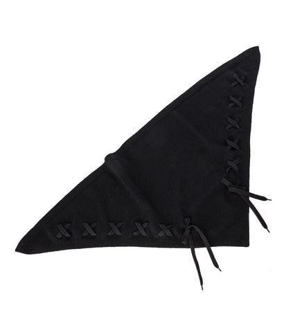 MERINO LACE UP NECKERCHIEF BLACK
