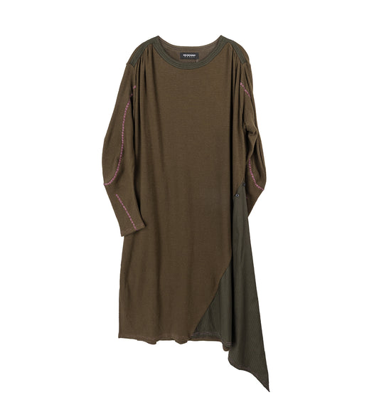 EIDER GODET DRESS CEDAR GREEN