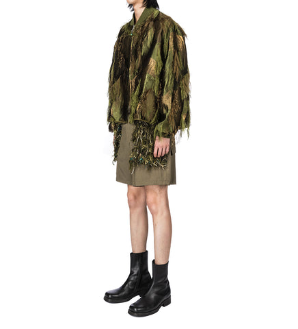 4SDESIGNS GUSSET POCKET FATIGUE SHORT OLIVE