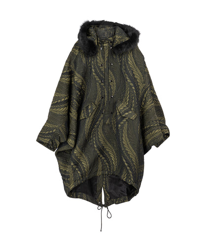 BITTERN HOODED PONCHO FOLIAGE GREEN