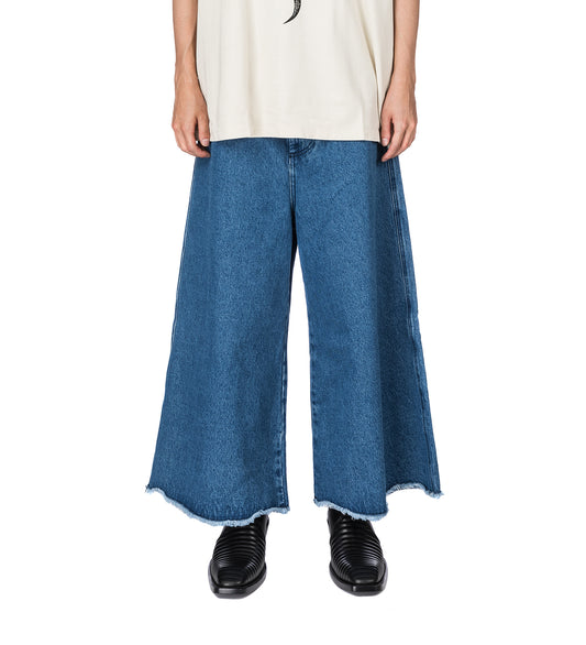 WIDE CROPPED JEANS MID BLUE