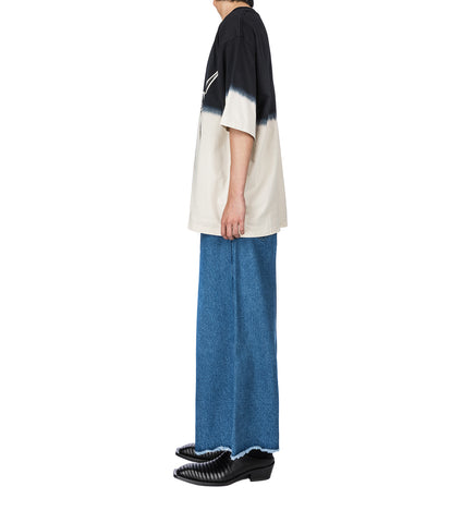WIDE CROPPED JEANS MID BLUE