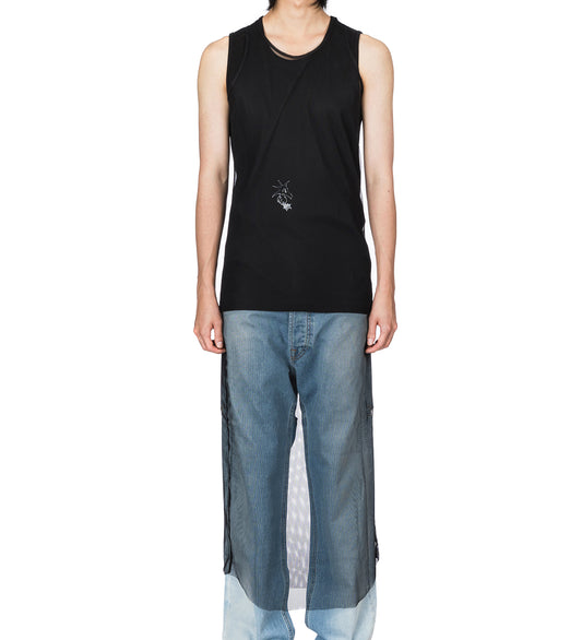 LONG TANK TOP BLACK
