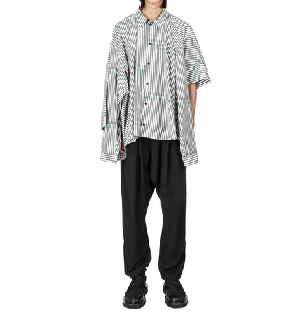 DOUBLE SHIRT WHITE/BLACK STRIPES