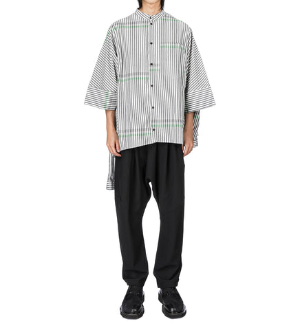 DOUBLE SHIRT WHITE/BLACK STRIPES