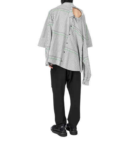 DOUBLE SHIRT WHITE/BLACK STRIPES