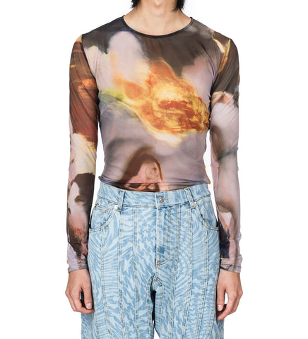 PRINTED MESH TOP SUNSET SEES SUCCUBUS