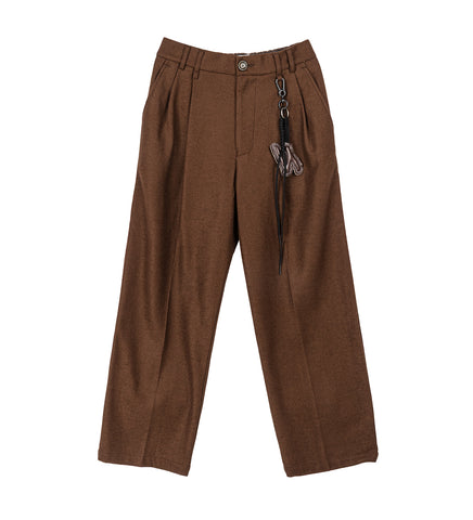 DOUBLE PLEATED PANT BROWN