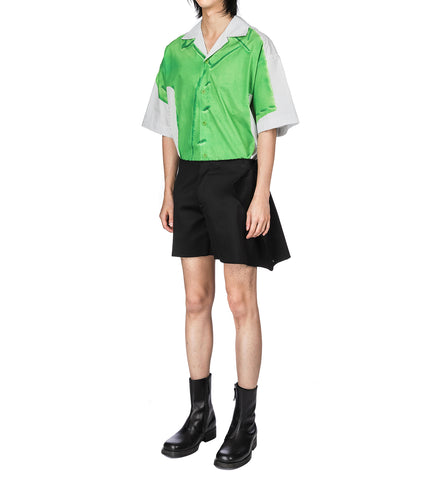 CLAY TROMPE L'OEIL PRINT SHORT SLEEVE SHIRT LIGHT GREY/GREEN