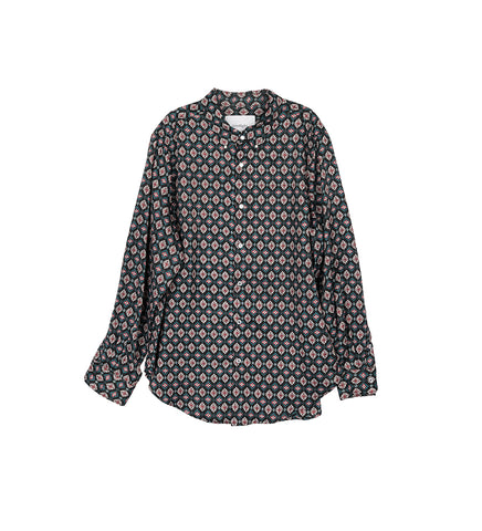 GOODFIGHT FLORES OXFORD SHIRT BLACK FLEUR