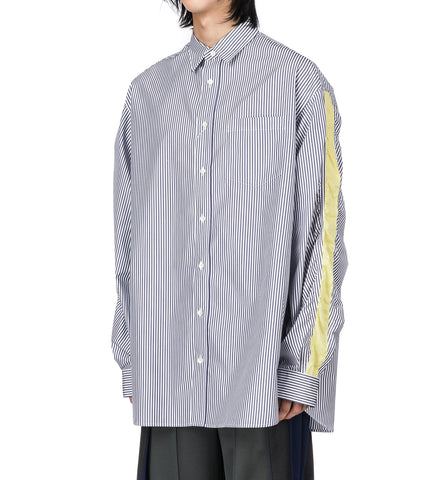 SLEEVE PANEL BIG HEART SHIRT BLUE STRIPES
