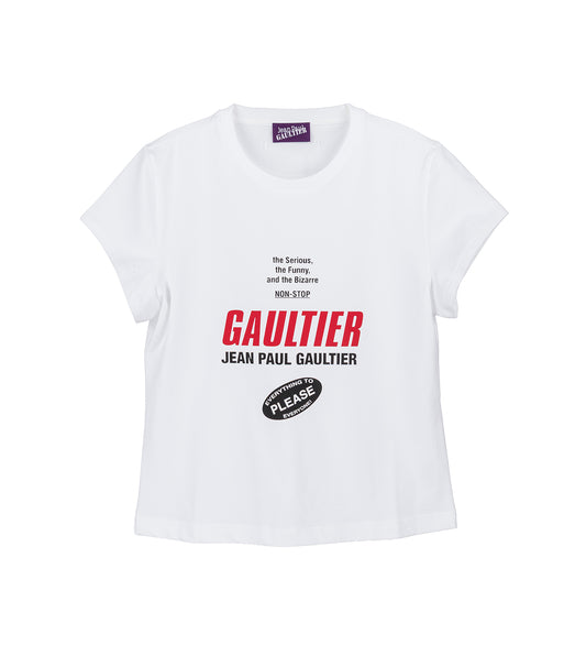 BABY TEE GAULTIER LOGO WHITE/BLACK/RED