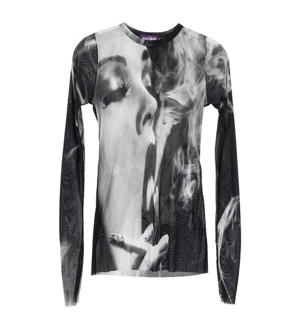MESH LONG SLEEVES TOP SMOKING WOMEN