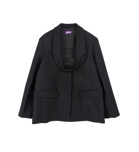 REVERSED COLLAR TAILORING BOXY JACKET BLACK