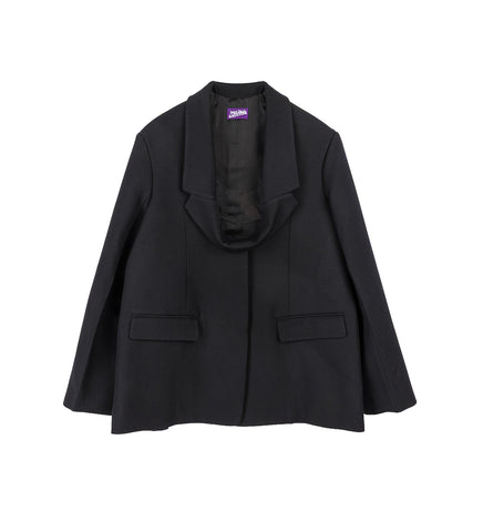 REVERSED COLLAR TAILORING BOXY JACKET BLACK