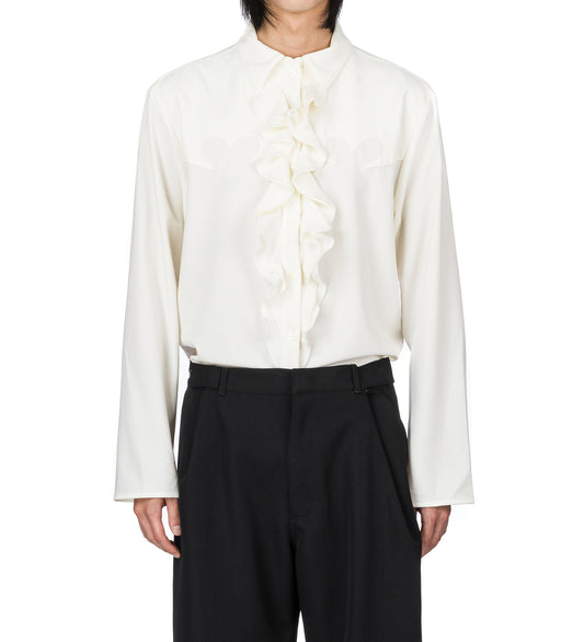 RUFFLE DRESS SHIRT WHITE