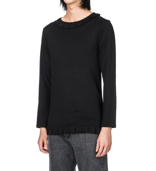 RUFFLE LONG SLEEVE BLACK