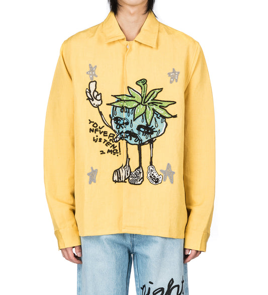 SMOKE STRAWBABIES BEADED SHIRT YELLOW