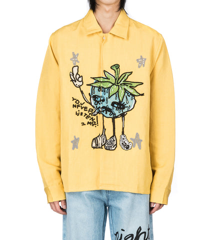 SMOKE STRAWBABIES BEADED SHIRT YELLOW