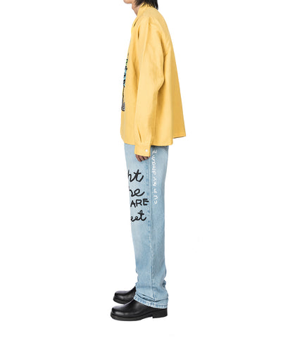 SMOKE STRAWBABIES BEADED SHIRT YELLOW
