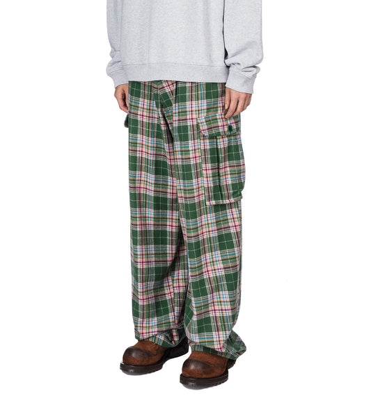 FLANNEL CARGO PANTS GREEN