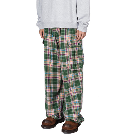 FLANNEL CARGO PANTS GREEN