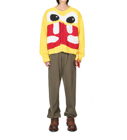ICE CREAM HAND KNIT CARDIGAN YELLOW