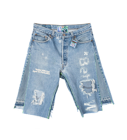 CLEMENTINE DOUBLE-WIDE LONG DENIM SHORT INDIGO 34