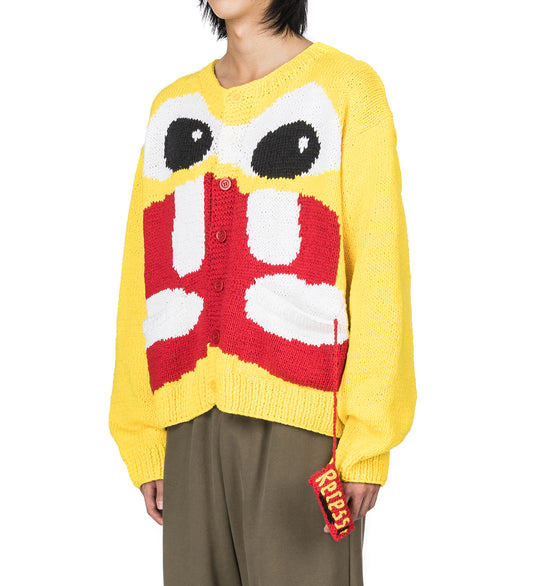 ICE CREAM HAND KNIT CARDIGAN YELLOW