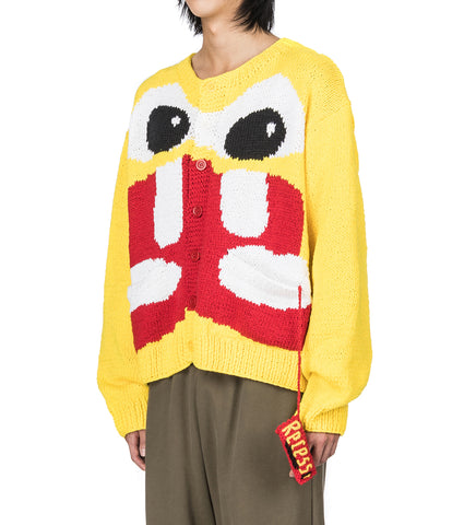 ICE CREAM HAND KNIT CARDIGAN YELLOW