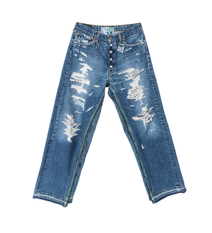 SMOKED DOUBLE-WIDE DENIM INDIGO