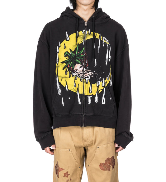 ERI ZIP UP HOODIE BLACK
