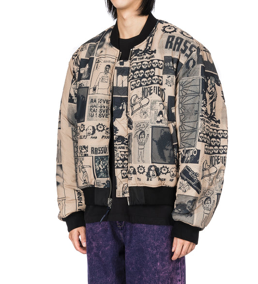 COLLAGE REVERSIBLE BOMBER JACKET BLACK/MULTI