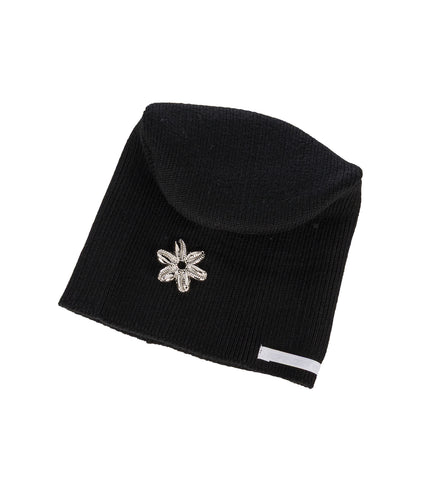 STRIPED WOOL BEANIE BLACK
