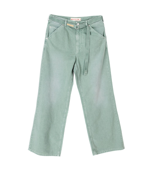 LOGO WAIST BELT PANTS GREEN